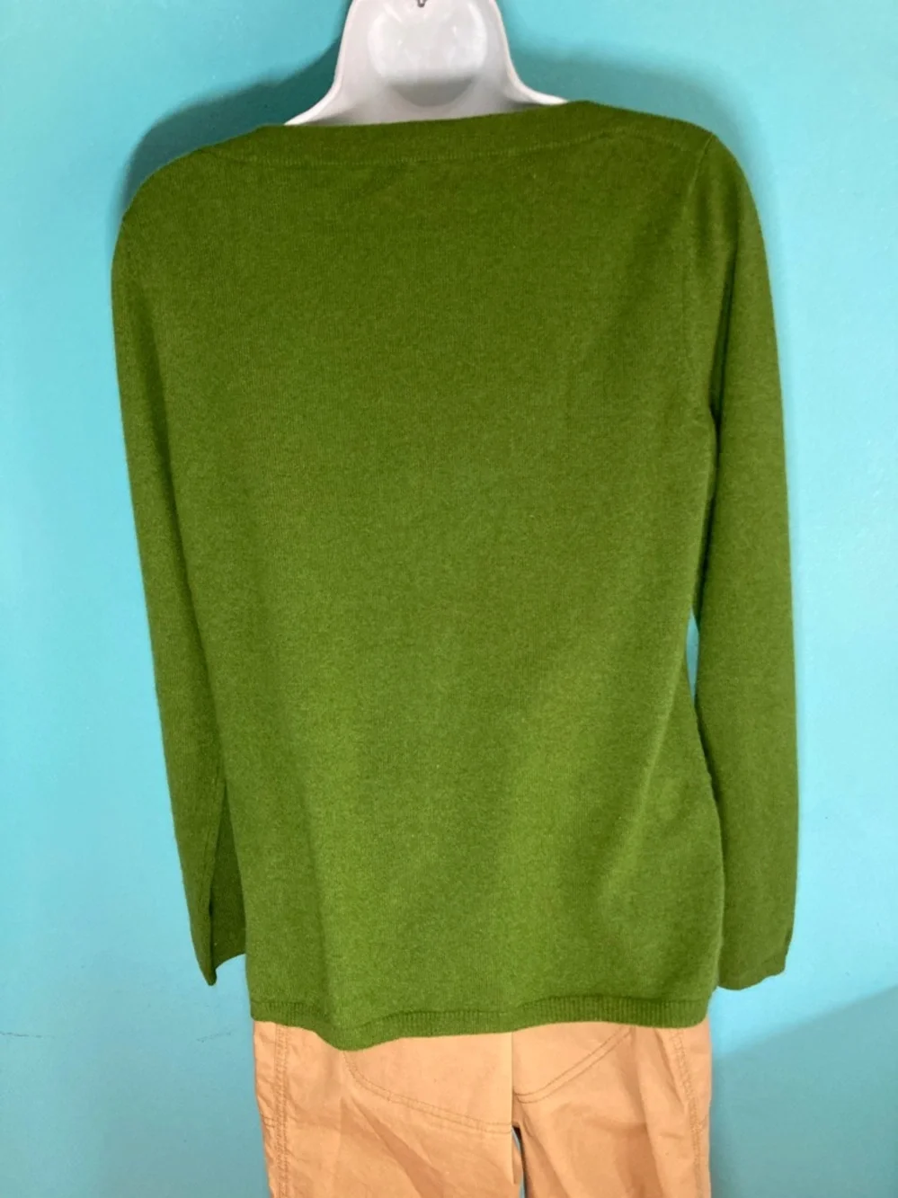 Charter Club Womens Size L  2 Ply 100% Cashmere Green Pullover Sweater - Picture 7 of 9